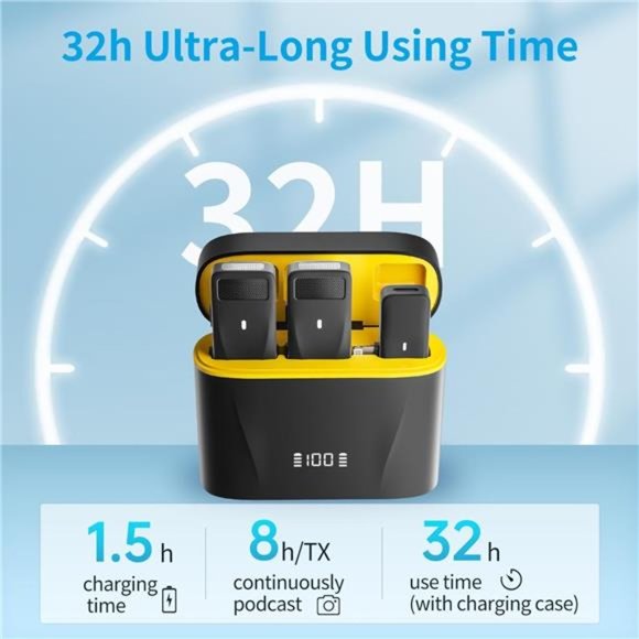 Mini Wireless Lapel Lavalier Microphone for Android,  - 2 Pack - Picture 4 of 7